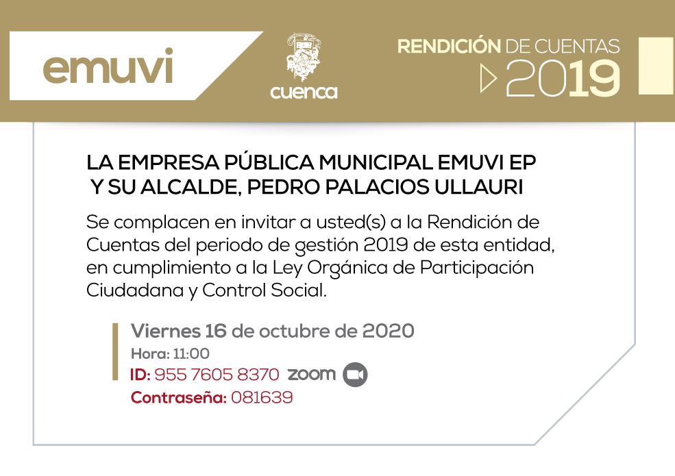 INVITACION RENDICION DE CUENTAS 2019